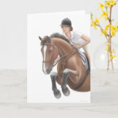 Carte de voeux Jumper Horse (Fleur jaune)