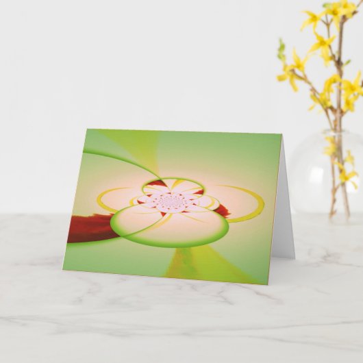 Carte de voeux Kaleidoscope - Design abstrait (Fleur jaune)