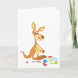 Carte de voeux Kangaroo Rummaging Carton mignon