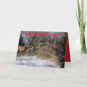 Carte de voeux Kansas Snowy Wooden Fence