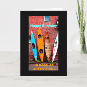 Carte de voeux kayak anniversaire photo art kayaks