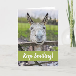 Carte de voeux "Keep Smiling" Donkey souriant