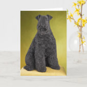 Carte de voeux Kerry Blue Terrier (Fleur jaune)