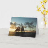 Carte de voeux Key West Sunset Sail (Fleur jaune)