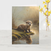 Carte de vœux Kin Otter First Light (Fleur jaune)