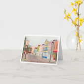 Carte de voeux "King Street, Charleston, SC" (Fleur jaune)