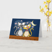 Carte de voeux Kitty Love (Fleur jaune)