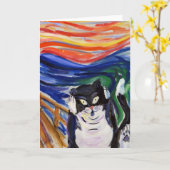 Carte de voeux Kitty Scream (Fleur jaune)