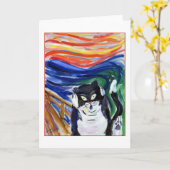 Carte de voeux Kitty Scream (Fleur jaune)