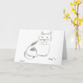 Carte de voeux Kitty Sketch (Fleur jaune)
