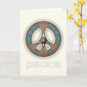 Carte de voeux Knotwork Peace Sign (Fleur jaune)
