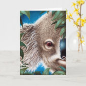 Carte de voeux Koala (Fleur jaune)