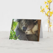 Carte de voeux Koala décontractée (Fleur jaune)