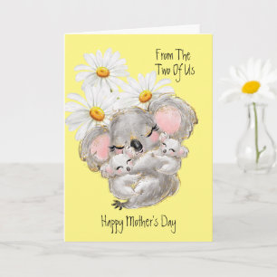 Carte de vœux Koalas pour la fête des Mères