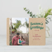 Carte de vœux Kraft photo de saison (Debout devant)