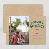 Carte de vœux Kraft photo de saison (Devant / Derrière)