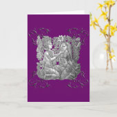 Carte de voeux Krishna et Radha (Fleur jaune)