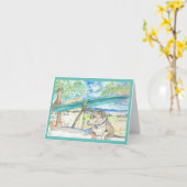 Carte de voeux "Ku at the Beach" (Fleur jaune)