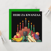 Carte de voeux Kwanzaa Blessing Flat (Devant/Arrière en situation)
