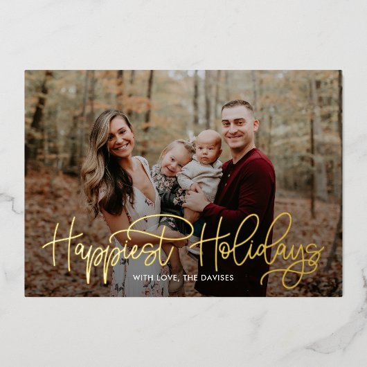 Carte de vœux la plus heureuse avec écriture à feu (Recto)