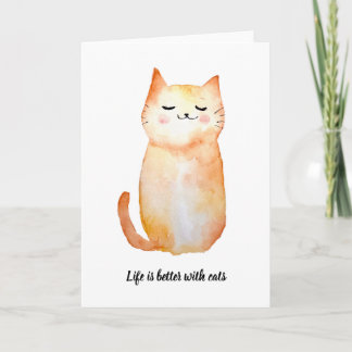 carte de vœux "La vie est meilleure avec les chats