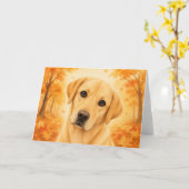 Carte de vœux Labrador (Fleur jaune)