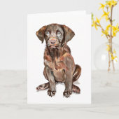 Carte de vœux Labrador Retriever (Fleur jaune)