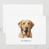Carte de vœux Labrador Retriever jaune (Devant / Derrière)
