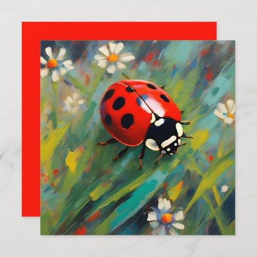Carte de voeux Ladybird Ladybug (Devant / Derrière)