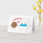 Carte de voeux Lait et Cookie (horizontale) (Fleur jaune)