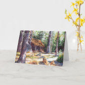 Carte de voeux Lake Tahoe Cabine 7" X 5" (Fleur jaune)