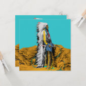 Carte de voeux Lakota Sioux Flat (Devant/Arrière en situation)