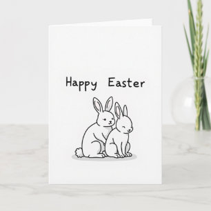 Carte de vœux lapin ami de saison heureuse