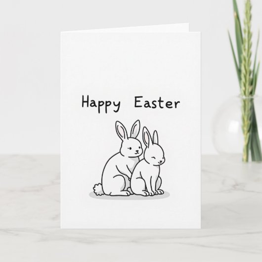 Carte de vœux lapin ami de saison heureuse (Devant)