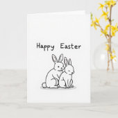 Carte de vœux lapin ami de saison heureuse (Fleur jaune)