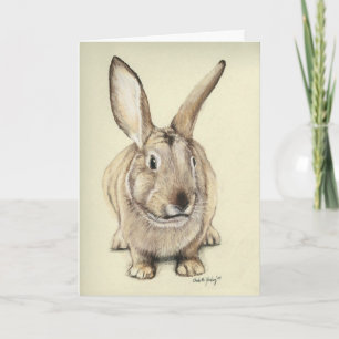 Carte de voeux "Lapin Brown" Rabbit Animal Art