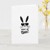 Carte de vœux Lapin Cool (Fleur jaune)
