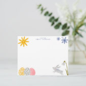 Carte de vœux Lapin de printemps (Debout devant)