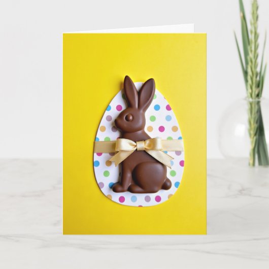 Carte de Vœux Lapin en Chocolat (Devant)