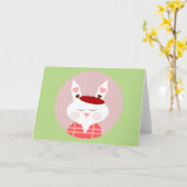 Carte de vœux lapin Funny Hearts (Fleur jaune)