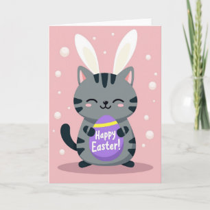 Carte de vœux Lapin heureux Kitty