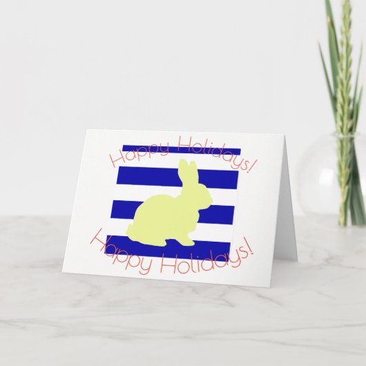 Carte de vœux Lapin jaune Joyeuses Fêtes (Devant)