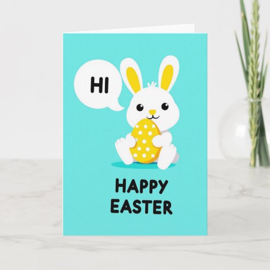 Carte de vœux lapin joyeux (Devant)