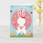 Carte de vœux Lapin le plus mignon (Fleur jaune)