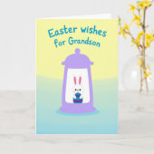 Carte de vœux Lapin Mignon (Fleur jaune)