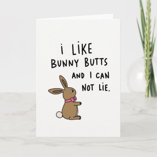 Carte de vœux Lapin Mignon Queue (Devant)