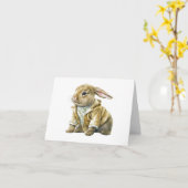 CARTE DE VOEUX LAPIN PAPA (Fleur jaune)