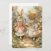 Carte de voeux lapin vintage (Devant / Derrière)