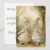 Carte de voeux lapin vintage (Devant / Derrière)