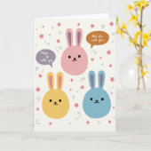 Carte de vœux Lapins Peeps (Fleur jaune)